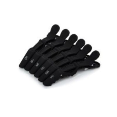 MK Hair Clips with rubber coating-Black - SET of 4 Clips