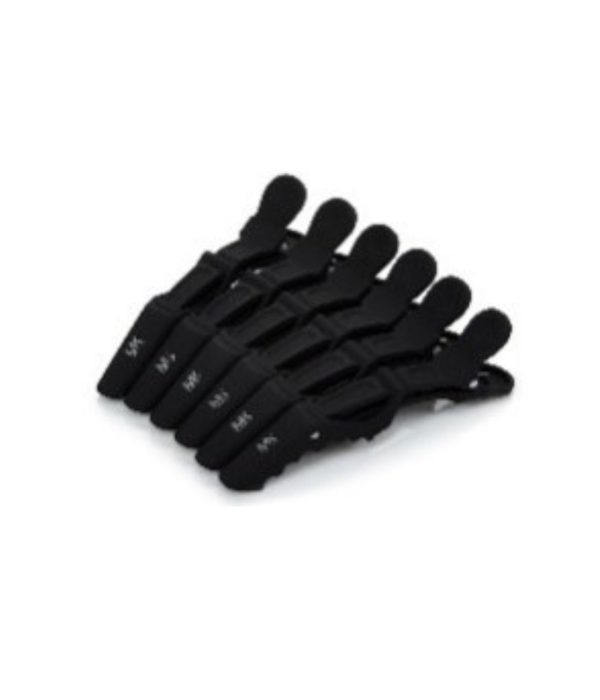 MK Hair Clips with rubber coating-Black - SET of 4 Clips