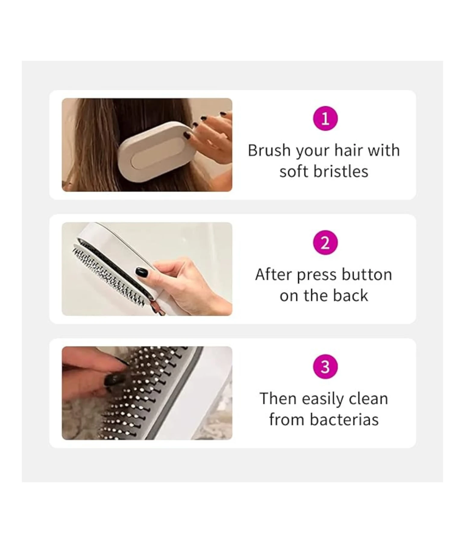 MK Detangle self clean Brush - Afbeelding 2